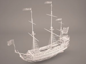 english galeon hms revenge 1577 3D Model