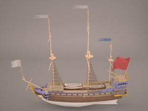 english galeon hms revenge 1577 3Dモデル