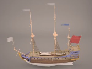 english galeon hms revenge 1577 3D Model