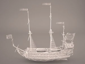 english galeon hms revenge 1577 3D Model