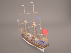 english galeon hms revenge 1577 3Dモデル