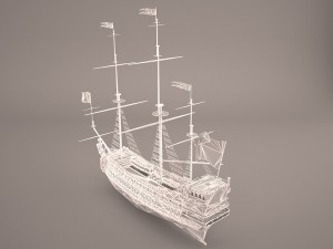 english galeon hms revenge 1577 3Dモデル