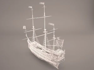 english galeon hms revenge 1577 3D Model
