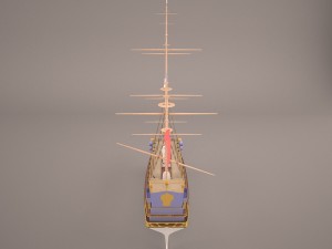 english galeon hms revenge 1577 3Dモデル