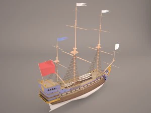 english galeon hms revenge 1577 3D Model