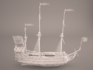 english galeon hms revenge 1577 3Dモデル