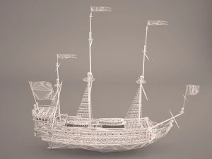english galeon hms revenge 1577 3D Model