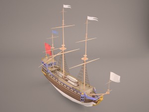 english galeon hms revenge 1577 3Dモデル
