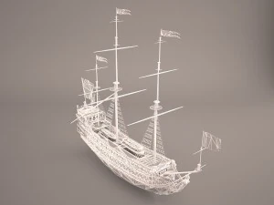 english galeon hms revenge 1577 3D Model