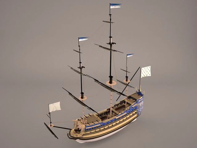 english galeon hms revenge 1577 3D Model .c4d .max .obj .3ds .fbx .stl .blend 