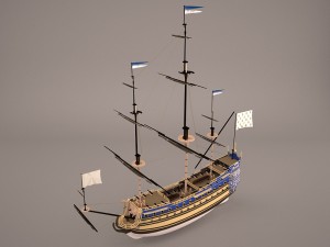 english galeon hms revenge 1577 3D Model