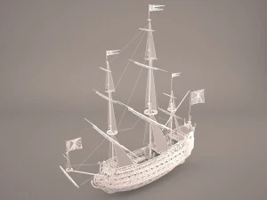 english galeon hms revenge 1577 3D Model