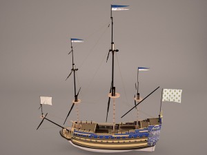 english galeon hms revenge 1577 3Dモデル