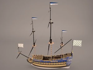english galeon hms revenge 1577 3D Model