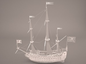 english galeon hms revenge 1577 3Dモデル