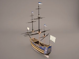 english galeon hms revenge 1577 3D Model