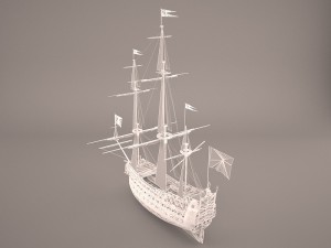 english galeon hms revenge 1577 3Dモデル