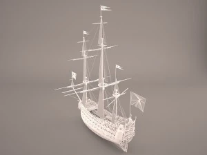 english galeon hms revenge 1577 3D Model