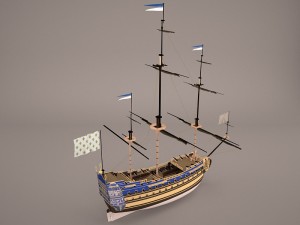 english galeon hms revenge 1577 3Dモデル