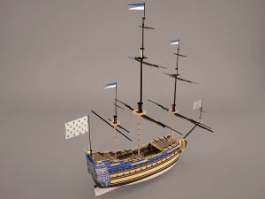 english galeon hms revenge 1577 3D Model