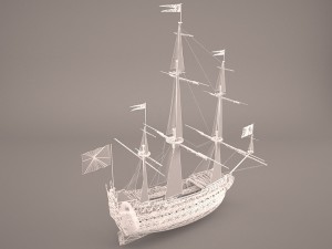 english galeon hms revenge 1577 3Dモデル