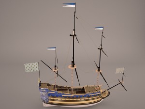 english galeon hms revenge 1577 3Dモデル