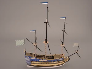 english galeon hms revenge 1577 3D Model