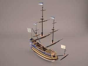 english galeon hms revenge 1577 3Dモデル