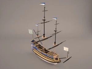 english galeon hms revenge 1577 3D Model