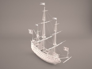 english galeon hms revenge 1577 3Dモデル