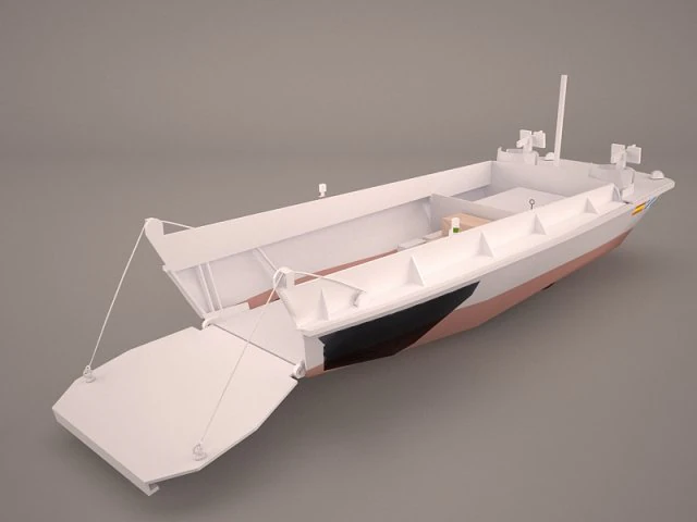 landing craft personel 3D Model .c4d .max .obj .3ds .fbx .stl .blend 