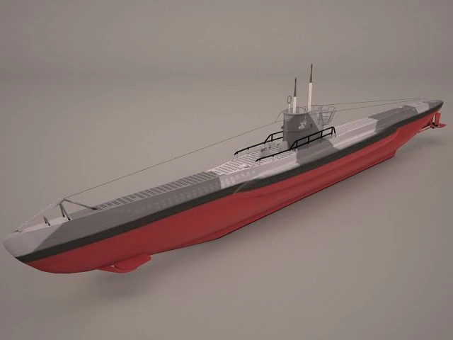 u-boat type viic 3D Model .c4d .max .obj .3ds .fbx .stl .blend
