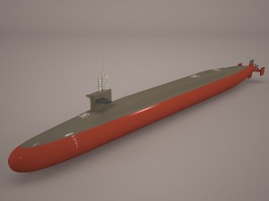 uss dallas ssn 700 with dry deck shelter 3D Model
