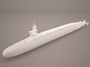 uss dallas ssn 700 with dry deck shelter 3Dモデル