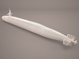 uss dallas ssn 700 with dry deck shelter 3Dモデル