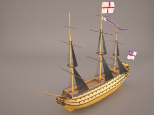 english galeon hms victory revenge 3D Model