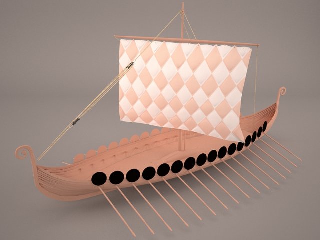 roman ship 1 3D Модель .c4d .max .obj .3ds .fbx .stl .blend 
