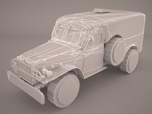 ambulance military car hmmwv m997 camo 3D 模型