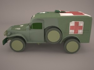 ambulance military car hmmwv m997 camo 3D 模型