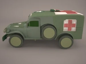 ambulance military car hmmwv m997 camo 3D Model