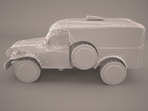 ambulance military car hmmwv m997 camo 3D 模型