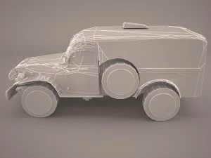 ambulance military car hmmwv m997 camo 3D Model