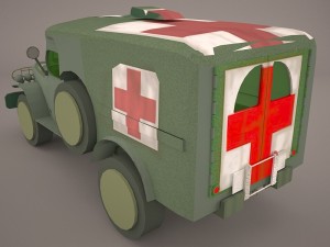 ambulance military car hmmwv m997 camo 3D 模型