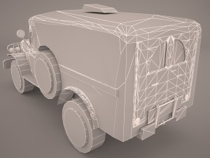 ambulance military car hmmwv m997 camo 3D 模型