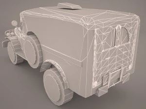 ambulance military car hmmwv m997 camo 3D Model