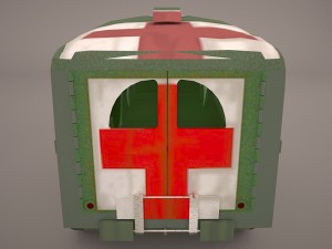ambulance military car hmmwv m997 camo 3D 模型