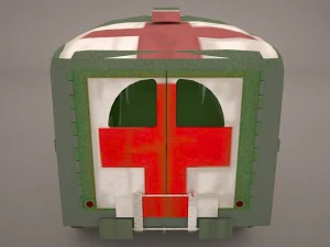 ambulance military car hmmwv m997 camo 3D Model