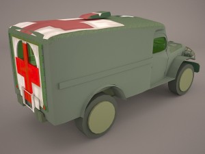 ambulance military car hmmwv m997 camo 3D 模型