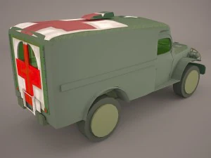 ambulance military car hmmwv m997 camo 3D Model