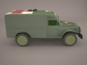 ambulance military car hmmwv m997 camo 3D 模型